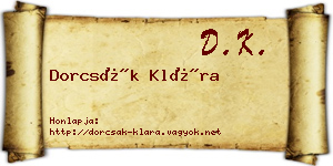 Dorcsák Klára névjegykártya