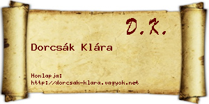 Dorcsák Klára névjegykártya