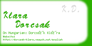 klara dorcsak business card